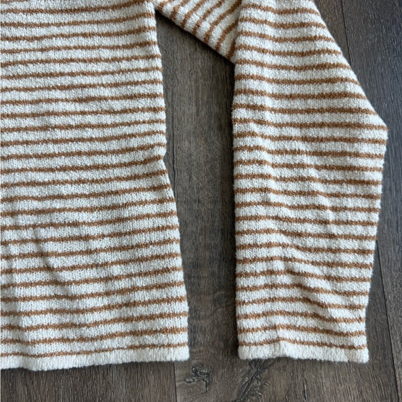 J. Crew sweater. Women’s size large.  Cream with tan stripes.  Very soft! - Picture 3 of 8